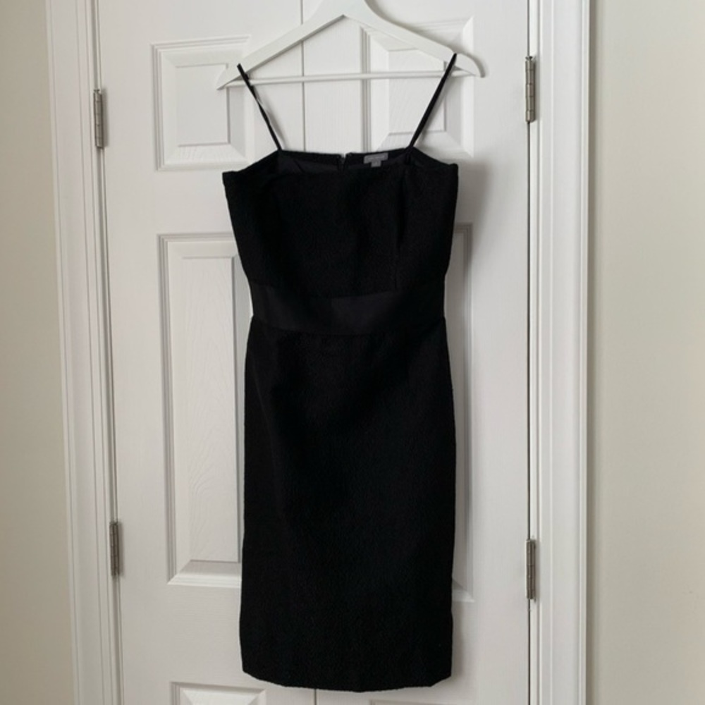 Ann Taylor Black Strapless Textured Dress Size 6